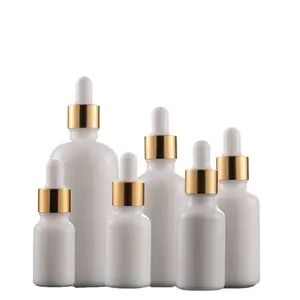 10ml 15ml 20ml 30ml 50ml 100mlアンティークホワイトセラミックガラスボトルホワイトパール化粧品ガラスエッセンシャルオイルドロッパーボトル