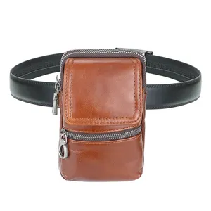 กระเป๋าหนังแท้ AndoBag สไตล์เรโทร สำหรับเดินทางกลางแจ้ง พร้อมซิปและสายคาดเอว สำหรับผู้ชาย ใส่กระเป๋าสตางค์ โทรศัพท์มือถือ รุ่น 1714 - Product Image 6