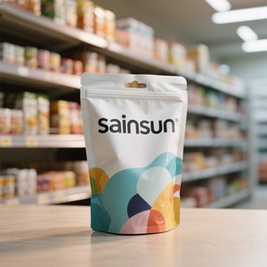 Sachet refermable personnalisable en plastique mat, imprimé en héliogravure, pour fruits secs, aliments pour animaux et nouilles, adapté aux produits secs - Product Image 4