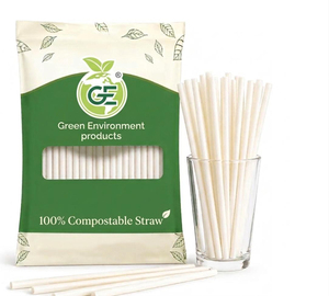 Eco Friendly 6 mm Plant Based Compostable Paper <b>Straws</b> Biodegradable <b>Drinking</b> <b>Straw</b> <b>For</b> Sustainable Beverage Packs Daily - Product Image 1
