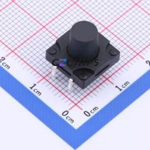 TS-KG10D-BB105F Tactile Switch Through hole Component THT,12x12mm Switch Single Pole Single Throw Round Button 2.5N Through Hole - Product Image 1