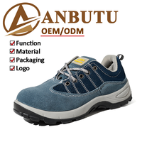 Chaussures de sécurité pour hommes à embout d'acier en daim, résistantes aux glissades et aux perforations, pour l'usine et la construction