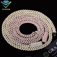Cadena Cubana de Plata 925 con Baño de Oro de 18k y Moissanita VVS de 2 Filas, Ancho de 8mm-12mm, 100% Probada, para Joyería de Rapero Hip Hop