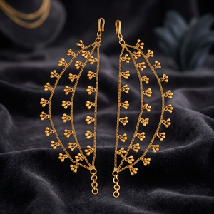 Chaînes de cheveux et de pompons en alliage argenté faites à la main pour femmes avec perles synthétiques - Matil 155872 pour occasions de mariage - Product Image 3