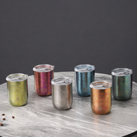 Gelas Mug Tumbler Titanium Murni Dinding Ganda Vakum Terisolasi dengan Sedotan Ringan Antibakteri Mewah Ramah Lingkungan Dapat Disesuaikan untuk