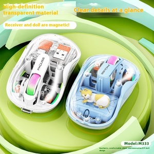 Souris optique M333 à trois modes pour ordinateur portable ergonomique, rétroéclairage RVB, rechargeable, pour droitiers, design 3D - Product Image 2