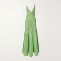 Robe longue femme en crochet personnalisée, sexy, col en V, ajourée, sans manches, style pointelle, pour la plage et les vacances