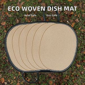 Manteles Individuales Tejidos Resistentes al Calor, Hechos a Mano, para Mesa de Comedor, Cocina, Ecológicos, Estilo Zen Asiático - Product Image 3