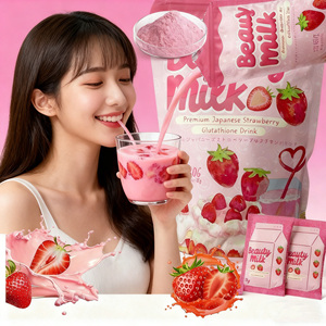 Kedatangan Baru 2025 Bubuk Susu Kecantikan Wajah Rendah Gula Rasa Stroberi Kolagen Terhidrolisis Premium Asam Hialuronat Vitamin C Antioksidan - Product Image 5