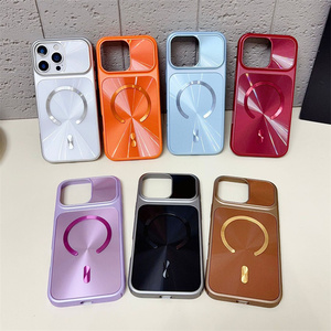 เคสโทรศัพท์แม่เหล็กไล่เฉดสีนีออนออโรร่าสำหรับ iPhone 17 16 15 14 Pro Max กระจก AG เลนส์เลเซอร์หลากสี ฝาหลัง PC ชุบเคลือบ - Product Image 2