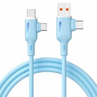 Câble USB-C/A en silicone 4-en-1 1.2M de haute qualité Nouveau design Synchronisation de données de charge rapide tout-en-un pour imprimante Micro USB IOS 5 couleurs