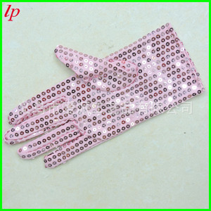 Sequined Gloves For Stage Performance Party Wear Multi Color Polyester <b>Glitter</b> Print LPCG012 - Product Image 2