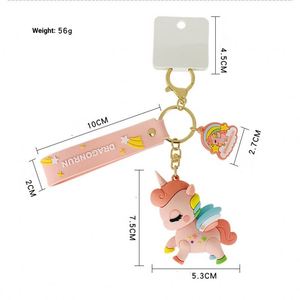 Llavero de PVC 3D Suave con Diseño de Animalitos de Dibujos Animados para Mujer, Bonito Llavero Kawaii para Cartera, Accesorios, Llavero de Unicornio de Plástico - Product Image 6