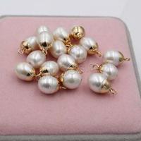 Pendentif en perles d'eau douce, breloques naturelles, 8x11mm, 1442842, vente en gros, nouvelle collection