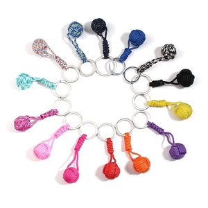 Paracaídas tejido cuerda bola llavero Paracord cordón llavero <span class=keywords><strong>mono</strong></span> puño llaveros al aire libre herramienta de supervivencia joyería - Product Image 1