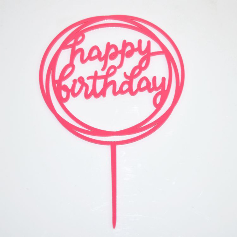 Happy Birthday Cake Topper Party Decoration silver gold black mirror Acrylic Cake Topper Cake Stand party supplies