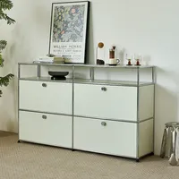 Buffet Modulaire Métallique Moderne Personnalisé, Meuble de Rangement Industriel en Acier, Meuble TV pour Bureau et Salon