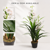 Orchidée artificielle moderne fuchsia de 90 cm de haut, en PEVA de qualité supérieure, écologique, en pot, pour la décoration de la maison, de l'hôtel ou du bureau