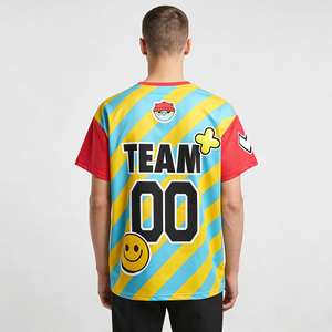 Camiseta <span class=keywords><strong>de</strong></span> Manga Corta a Rayas con Diseño Personalizado para Hombre, Transpirable, Estilo Urbano, para Deportes Casuales y <span class=keywords><strong>de</strong></span> Equipo - Product Image 3