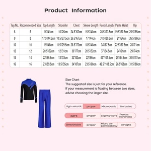 Traje de baile latino para niños de 6 a 16 años, conjunto de top y pantalones para competición de patinaje artístico - Product Image 6