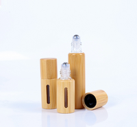 Emballage cosmétique en bambou, bouteilles à roulettes d'huile essentielle 5 Ml 10 Ml bouteilles de parfum à roulettes en bambou