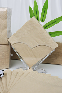 Pañuelo facial de doble capa altamente suave y absorbente para restaurantes y cafeterías hecho de pulpa de bambú en color natural - Product Image 2