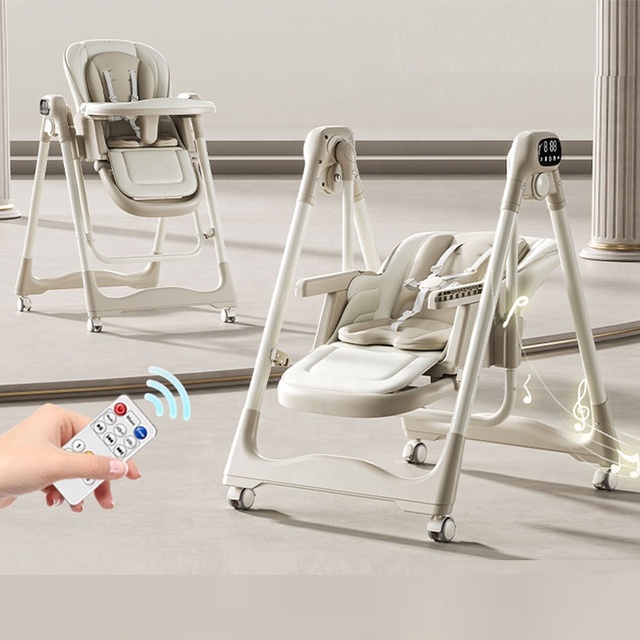 Modern Design Electric Plastic Baby Swing Highchair Portable Rocking Chair Baby High for Home Use Children's Dining Sleeping