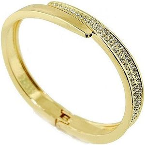 TJ Magic Fashion Polished Hinged <b>Bracelet</b> with Cubic Zirconia <b>Crystal</b> Stone Pave Elegant <b>Bangle</b> - Product Image 2