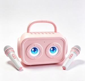 <span class=keywords><strong>Speaker</strong></span> Karaoke Bluetooth untuk Anak-anak |   Layar Animasi Mata Berkedip Kustom dengan Dua Mikrofon Nirkabel - Product Image 1