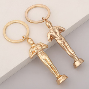 Porte-clés pendentif en alliage de zinc en forme de statuette <span class=keywords><strong>Oscar</strong></span>, personnalisable avec logo, sur le thème du cinéma et de la télévision, commandes en gros - Product Image 4