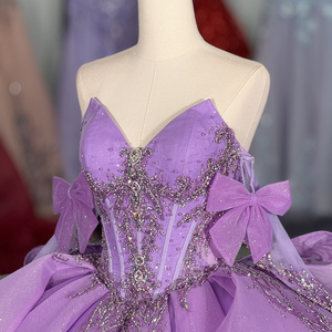 Dy6918 <b>Glittering</b> Lilac Quinceanera Dresses Luxury Crystal Lace Flowers Vestidos De 15 Anos Birthday Party Jancember - Product Image 5