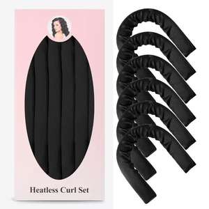 Venta al por mayor de herramientas de peinado de seda de morera Diadema Espiral Rizador Cinta Varilla Envoltura <span class=keywords><strong>Kit</strong></span> de pelo sin calor Waver Rodillos Rizadores - Product Image 5