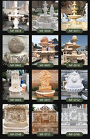 Fontaines d'eau en marbre à plusieurs niveaux européennes personnalisées, fontaine en pierre sculptée à la main pour projet paysager