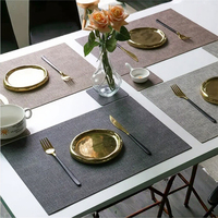 Set de table en cuir marron moderne, résistant à l'huile et écologique, pour une décoration élégante de la maison