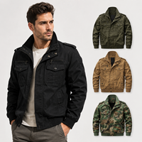Veste matelassée unie respirante et écologique pour homme, style décontracté d'automne, multi-poches, col montant, grandes tailles