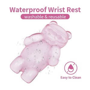 Màu hồng pha lê gấu hình dạng phim hoạt hình bàn phím & chuột Pad với phần còn lại cổ tay gel cho văn phòng nhà & chơi game - Product Image 3