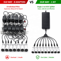 Distributeur d'alimentation CC 12V 10A 120W, kit répartiteur 1 entrée 8 sorties, modèle HXY-1210 pour systèmes multi-appareils CCTV LED