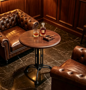 Ensemble de meubles de <span class=keywords><strong>salon</strong></span> vintage pour cigares : canapé en <span class=keywords><strong>cuir</strong></span> PU de luxe et table de bar en bois pour <span class=keywords><strong>club</strong></span> de whisky - Product Image 2