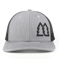Casquette de camionneur Richardson personnalisée avec votre logo, gris chiné premium, 6 panneaux, broderie en maille