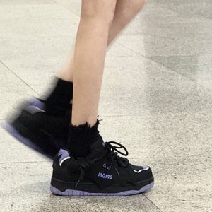 Scarpe Guangzhou [<span class=keywords><strong>Black</strong></span> Knight] Designer Tendenza Nazionale <span class=keywords><strong>Batman</strong></span> Bread Shoes con Suola Spessa Rialzante Stringate Uomo Unisex - Product Image 2