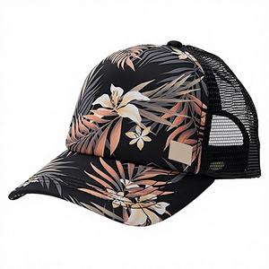 Casquette de camionneur en maille personnalisée avec motif de flore tropicale d'été d'Hawaï, 6 panneaux, toile, mode de plein air, voyage, plage, vacances, sublimation, unisexe - Product Image 3