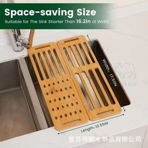 Wooden <b>Dish</b> <b>Rack</b> Oval Quick Dry Movable Kitchen Draining <b>Rack</b> For Kitchenware - Product Image 4