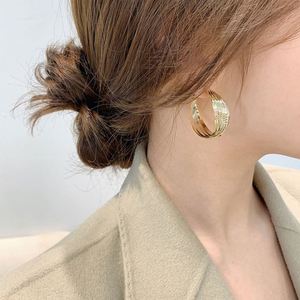 2025 New Style Trendy Elegant Twisted Hoop <b>Earrings</b> Korean Niche Design Party Silver/Gold Plated Zinc Alloy - Product Image 4