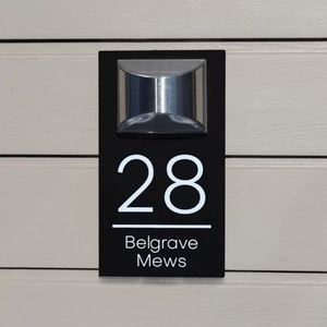 BOYANG Customized Hot Selling Modern Design Black PVC <b>Wall</b> Lamps B22 Bulb Base LED <b>Light</b> Living Room Door Sign House Number Sign - Product Image 2