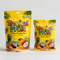 Sacs d'emballage en plastique anti-odeur imprimés sur mesure avec fermeture éclair, sachets debout pour l'emballage de poudre de fruits
