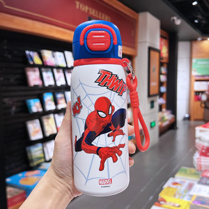 Botella de Agua Aislada para Niños Zootopia y Marvel, Termo de Acero Inoxidable 316 con Pajita, Linda <span class=keywords><strong>Taza</strong></span> de Bebida de Spider-Man y <span class=keywords><strong>Stitch</strong></span> - Product Image 3