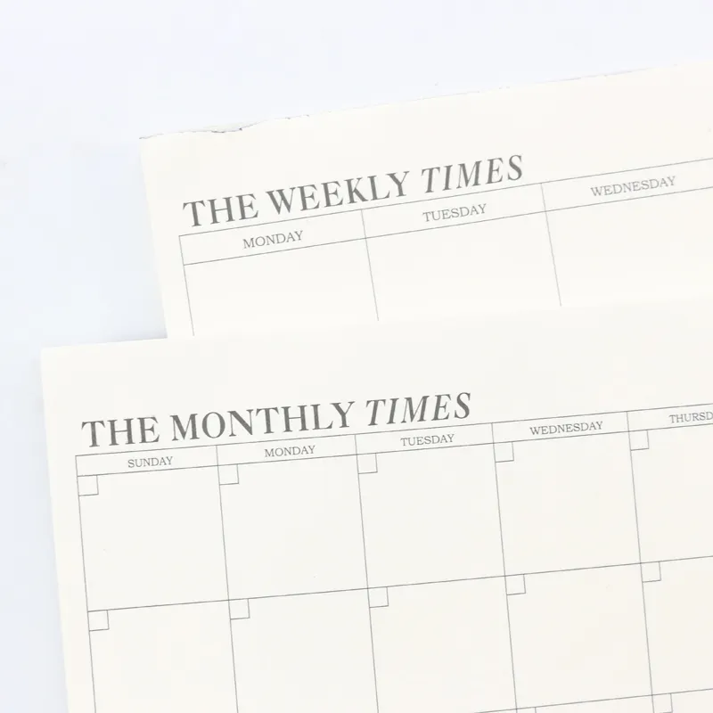 Clássico escritório escola mesa tempo agenda planejador notas pad papelaria suprimentos: planejador semanal, cadernos planejador mensal B5