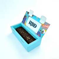 Boîte cadeau de dessert au chocolat bleu personnalisée écologique fabriquée en Chine, boîte d'emballage en papier de qualité alimentaire