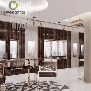 Trendy Glass Jewellery Store Wall Display Cabinet Fine Diamond Necklace Shop Furniture Luxury Jewelry Display Showcase for Sale - Product Image 5