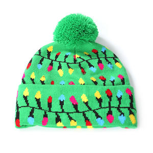 <span class=keywords><strong>Bonnet</strong></span> en tricot acrylique adulte de Noël avec lumières colorées à LED Logo personnalisé nouvelle image de style - Product Image 5